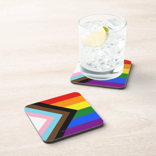Dessous-de-verre Drapeau de fierté Progress Pride de SlipperyJoe si (Côté Droit)
