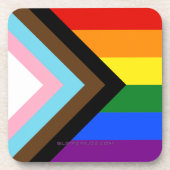 Dessous-de-verre Drapeau de fierté Progress Pride de SlipperyJoe si (Devant)