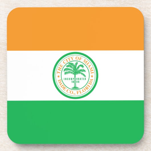 Dessous-de-verre Drapeau de Miami, Florida Beverage Coaster (Devant)