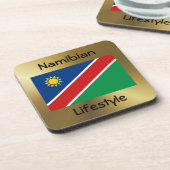 Dessous-de-verre Drapeau de Namibie+Dessous de verre de texte (Côté gauche)