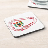 Dessous-de-verre Drapeau de Virginie-Occidentale Escalade carabiner (Côté gauche)