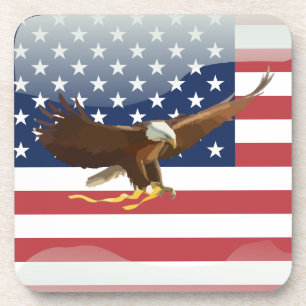 Dessous-de-verre Drapeau des Etats-Unis d'aigle chauve
