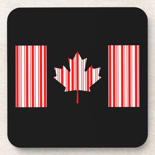 Dessous-de-verre Drapeau du Canada CODE-BARRES Canadien Barcode (Devant)