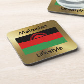 Dessous-de-verre Drapeau du Malawi+Dessous de verre texte (Côté gauche)
