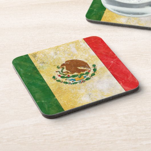 Dessous-de-verre Drapeau du Mexique à Grunge (Côté gauche)