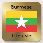 Dessous-de-verre Drapeau du Myanmar+Dessous de verre texte (Devant)