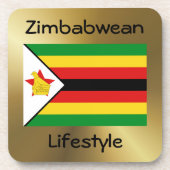 Dessous-de-verre Drapeau du Zimbabwe+Dessous de verre texte (Devant)