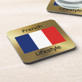 Dessous-de-verre Drapeau France+Dessous de verre texte (Côté gauche)