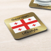 Dessous-de-verre Drapeau Géorgie+Dessous de verre texte (Côté gauche)