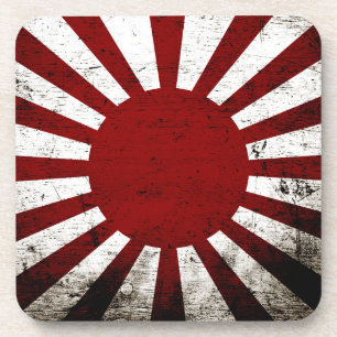 Dessous-de-verre Drapeau grunge noir du Japon Soleil Levant