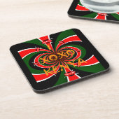 Dessous-de-verre Drapeau Kenya d'inspiration africaine - Art Abstra (Côté gauche)