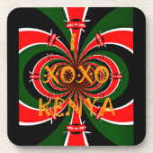Dessous-de-verre Drapeau Kenya d'inspiration africaine - Art Abstra (Devant)