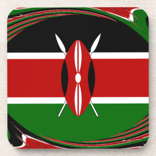 Dessous-de-verre Drapeau kenyan vectoriel dynamique : un design éne