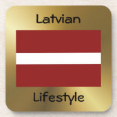 Dessous-de-verre Drapeau Lettonie+Dessous de verre texte (Devant)