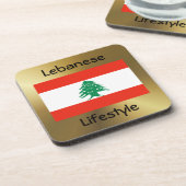 Dessous-de-verre Drapeau Liban+Dessous de verre texte (Côté gauche)