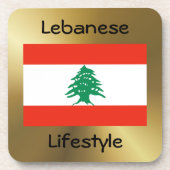 Dessous-de-verre Drapeau Liban+Dessous de verre texte (Devant)