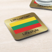 Dessous-de-verre Drapeau Lituanie+Dessous de verre texte (Côté gauche)