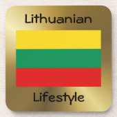 Dessous-de-verre Drapeau Lituanie+Dessous de verre texte (Devant)