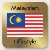 Dessous-de-verre Drapeau Malaisie+Dessous de verre texte (Devant)