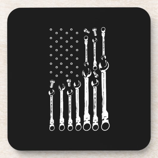 Dessous-de-verre Drapeau mécanique Drapeau patriotique américain Mé (Devant)