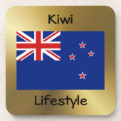 Dessous-de-verre Drapeau néo-zélandais+Dessous de verre texte (Devant)