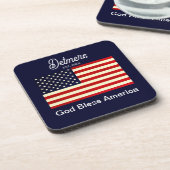 Dessous de verre Drapeau Personnalisé Dieu béni l' (Côté gauche)