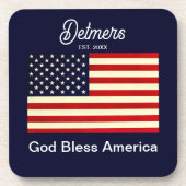 Dessous de verre Drapeau Personnalisé Dieu béni l' (Devant)