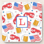 Dessous-de-verre Drapeau phare américain Patriotique Homard Monogra (Devant)