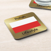 Dessous-de-verre Drapeau Pologne+Dessous de verre texte (Côté gauche)