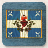 Dessous-de-verre Drapeau Québec antique Carillon Sacré-Cœur (Devant)