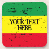 Dessous-de-verre Drapeau rastafarien reggae musique vert jaune roug (Devant)