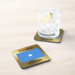 Dessous-de-verre Drapeau Somalie+Dessous de verre texte