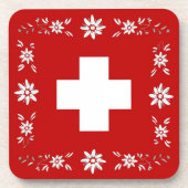 Dessous-de-verre Drapeau suisse et edelweiss (Devant)