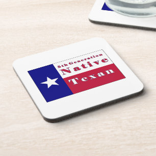 Dessous-de-verre Drapeau texan natif de 5e génération