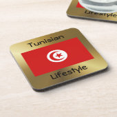 Dessous-de-verre Drapeau tunisien+Dessous de verre texte (Côté gauche)