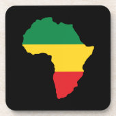 Dessous-de-verre Drapeau vert, or et Afrique rouge (Devant)