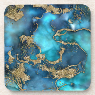 Dessous-de-verre DreamBlue Turquoise et Gold