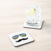 Dessous-de-verre Drôle Lunettes de soleil Retro avec Moustache (Côté Droit)