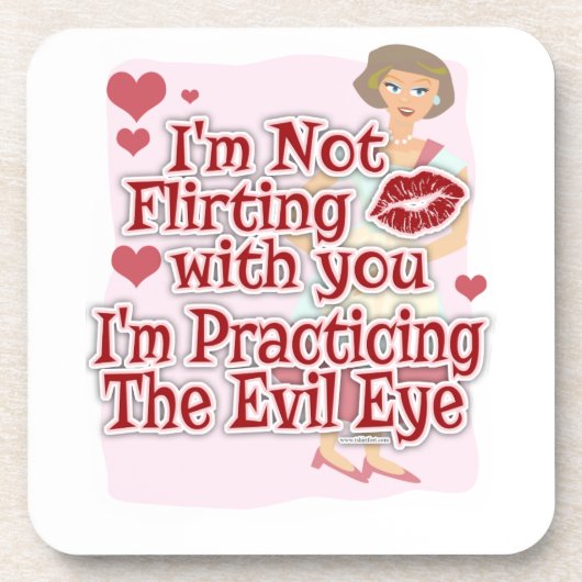 Dessous-de-verre Drôle Mal Eye femme au foyer dire (Devant)