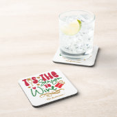 Dessous-de-verre Drôle Retro ’C'est la saison du vin Noël (Côté Droit)