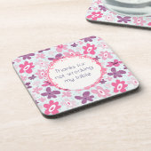 Dessous-de-verre Drôle rose et violet Motif de fleurs rétro (Côté gauche)