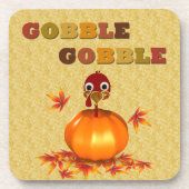 Dessous-de-verre Drôle Thanksgiving Turquie en Citrouille (Devant)