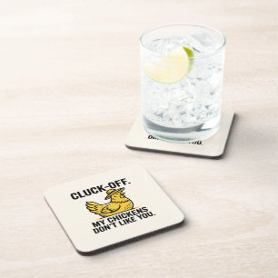 Dessous-de-verre Drôle Vintage Cluk Off Amateur de Poulet Minimalis