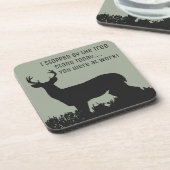 Dessous de verre drôles de chasse de cerfs communs (Côté gauche)