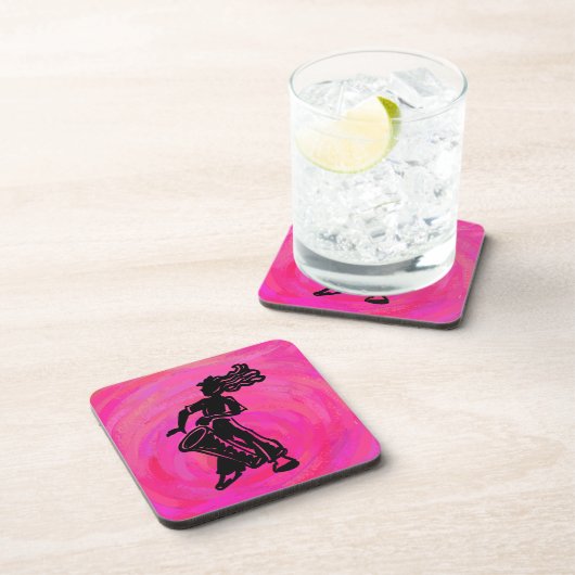 Dessous-de-verre Drum Boogie Nights New York Hot Pink (Côté Droit)