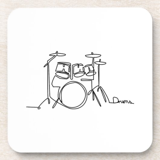 Dessous-de-verre Drummer Music Design Drums One-Line (Devant)