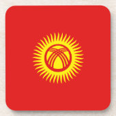 Dessous de verre du drapeau du Kirghizistan (Devant)