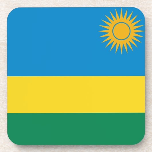 Dessous de verre du drapeau rwandais (Devant)