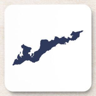 Dessous de verre du logo de Fishers Island - Marin