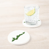 Dessous de verre du logo de Fishers Island - Vert (Côté)